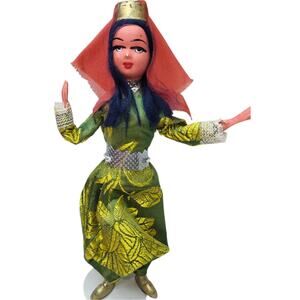 7" Vintage 1960s Beautiful Turkish Doll With Traditional Costume